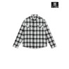 [BONELESS] Black & White Check Flannel Shirt – Long Sleeve Relaxed Fit